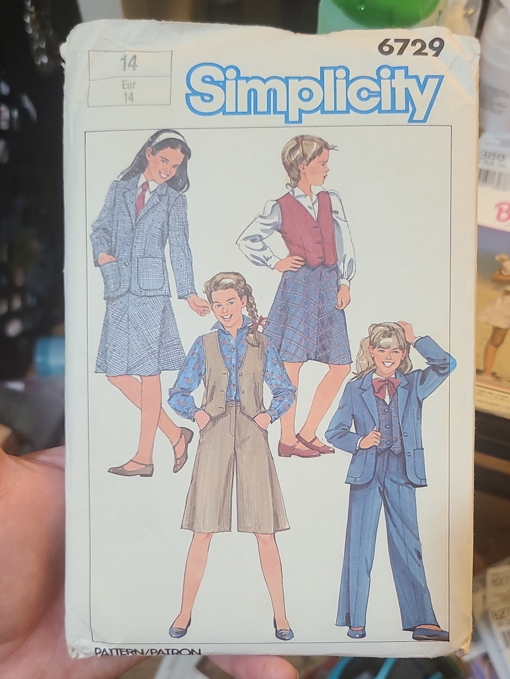 vintage 1984 Simplicity 6729 sewing pattern